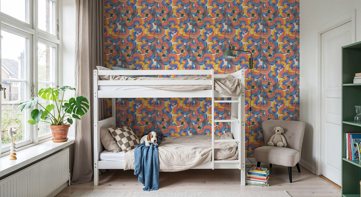 Rainbow Doodles Mural Wallpaper - room preview 03