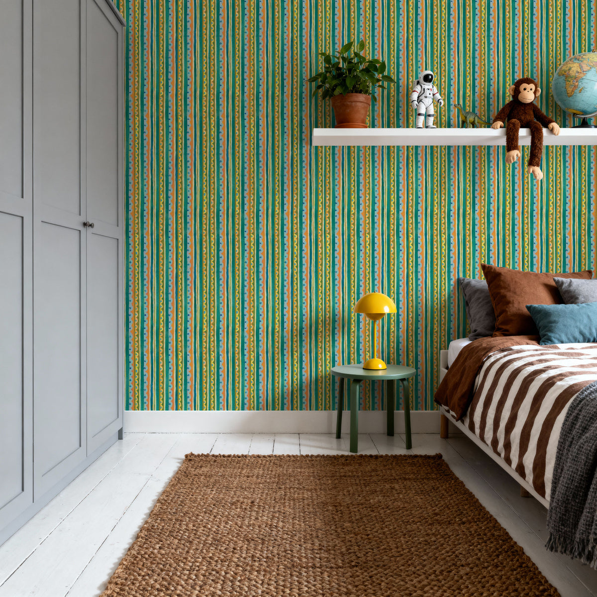Floral on the Line Mural Wallpaper - room preview 03