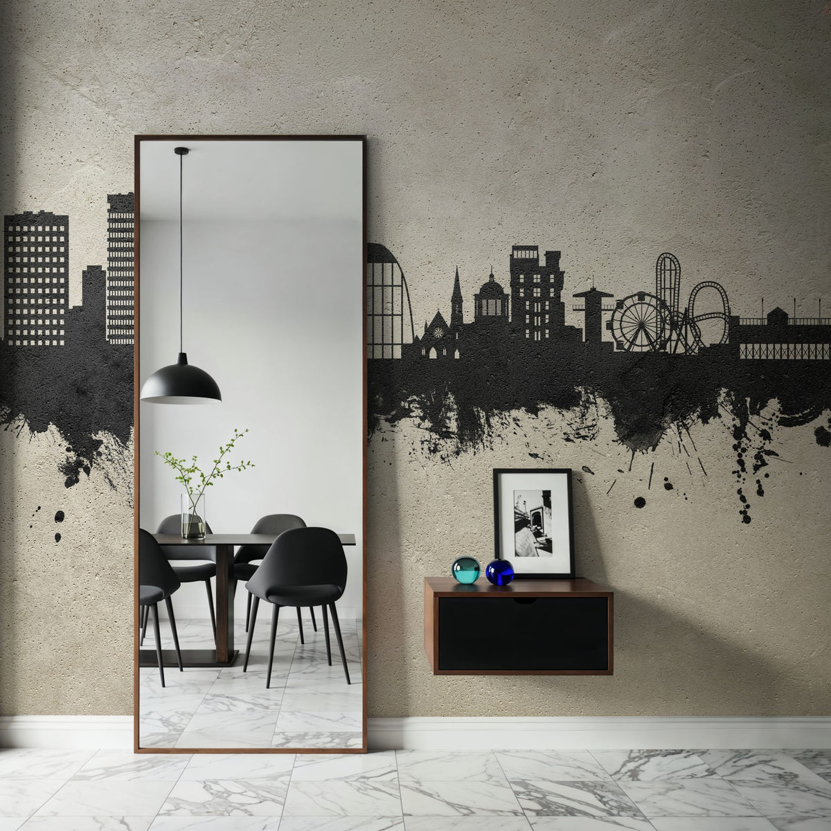 Southend-on-Sea England Skyline Concrete Mural Wallpaper - room preview 03