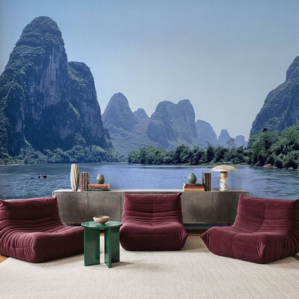 Emerald Karst Valley Mural Wallpaper - room preview 03