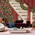 Home For the Holidays IV Mural Wallpaper - Red Tone - room preview 03