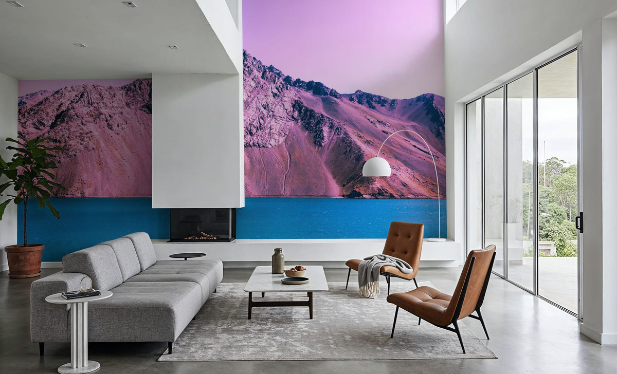 Pink Mountain Mural Wallpaper - room preview 03
