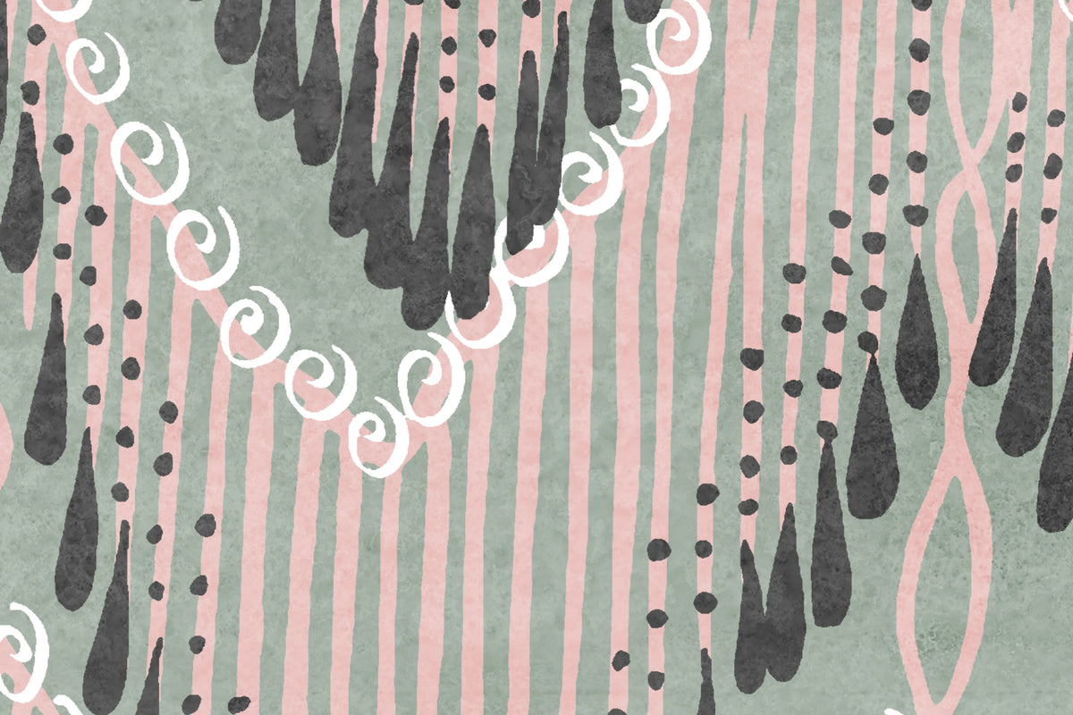 Fringed Follies, Mint Mural Wallpaper - room preview 03