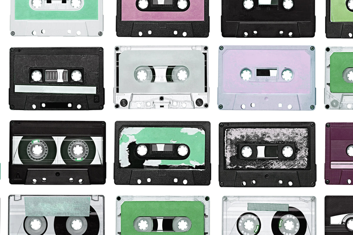 Casette Tape Purple Rain Mural Wallpaper - room preview 03