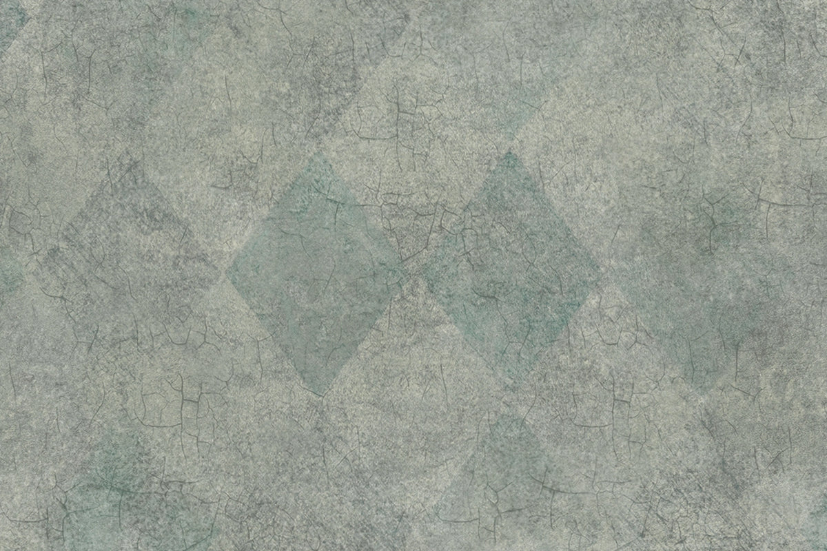 Small Patinated Diamonds Fancy Green Mural Wallpaper - room preview 03