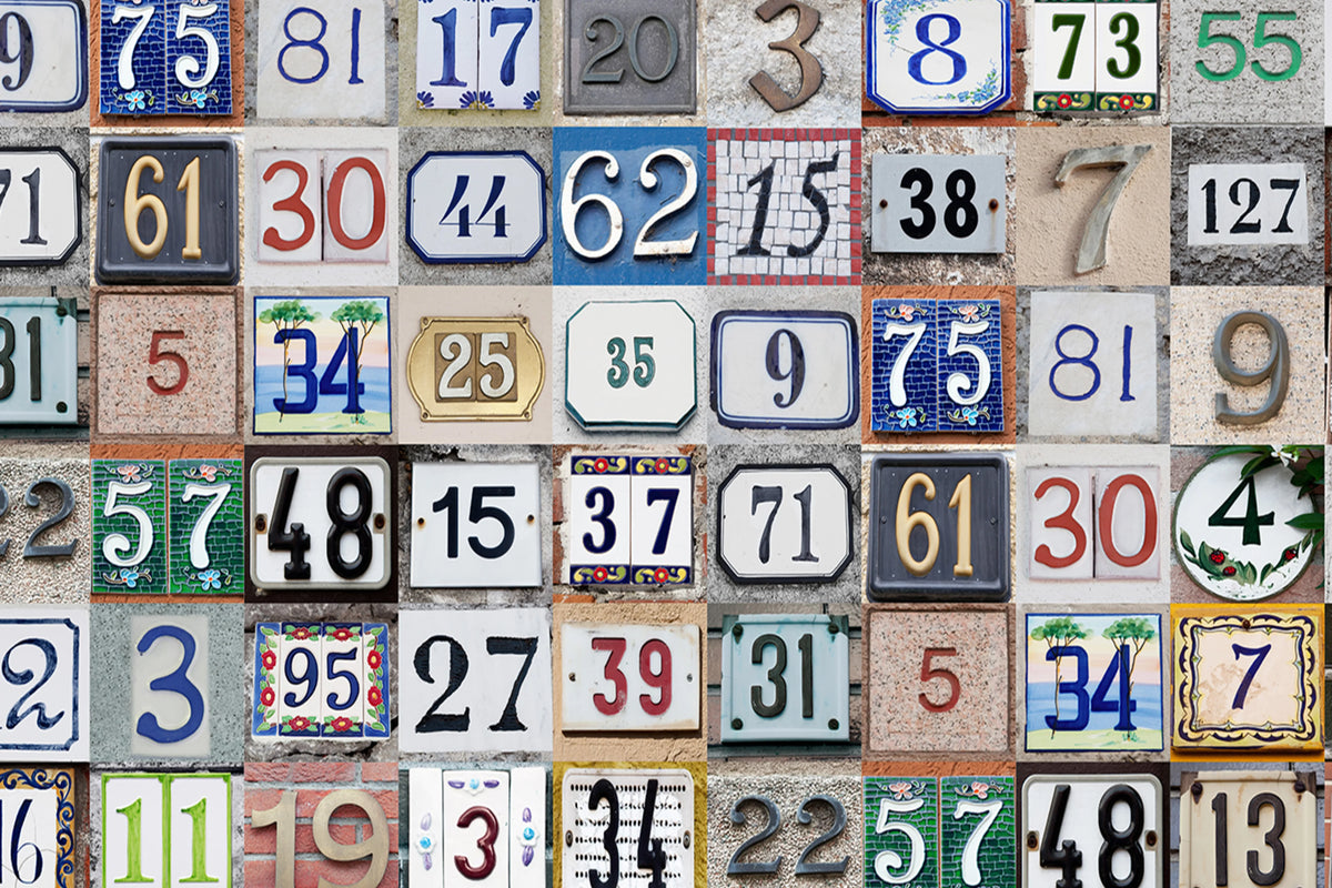 Tiny House Numbers Colorful Mural Wallpaper - room preview 03