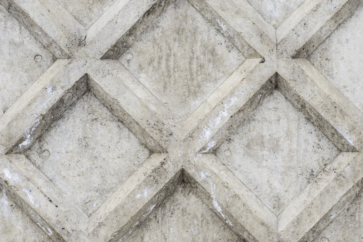 Small Concrete Trellis Harsh Grey Mural Wallpaper - room preview 03