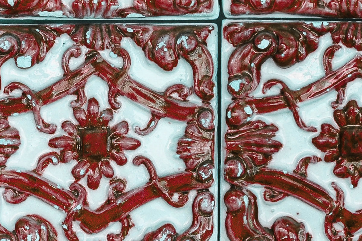 Artisan Tiles, Indian Red Mural Wallpaper - room preview 03