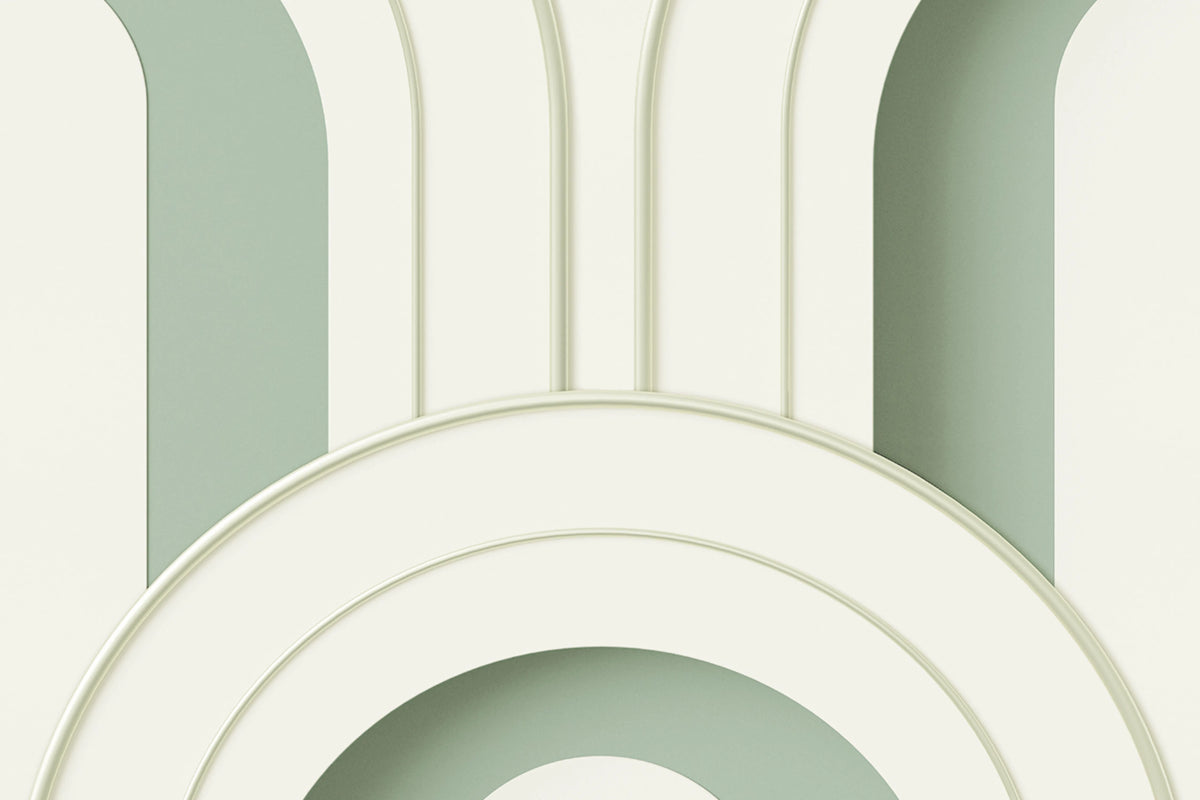 Arch Deco Bijou, Soft Green Mural Wallpaper - room preview 03