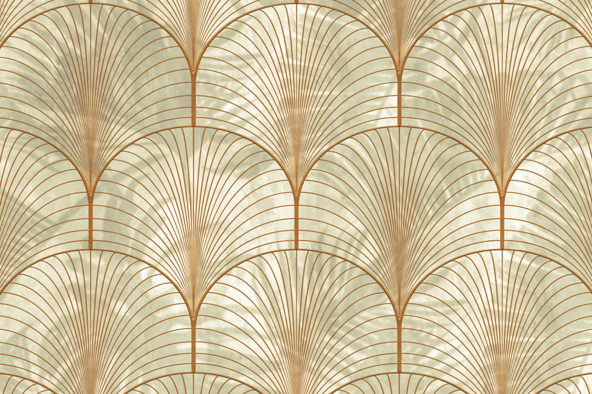 Art Deco Palms, Bronze Mural Wallpaper - room preview 03