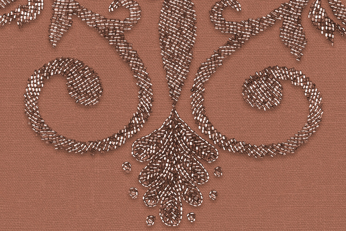 Baroque Pearl, Red Mural Wallpaper - room preview 03