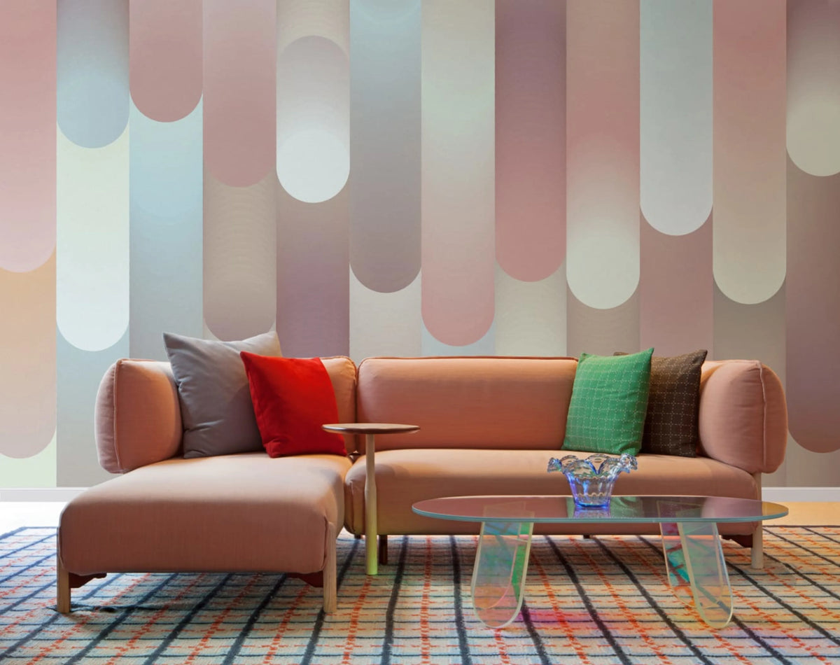 Tres Tintas Round Mural Mural Wallpaper - room preview 03