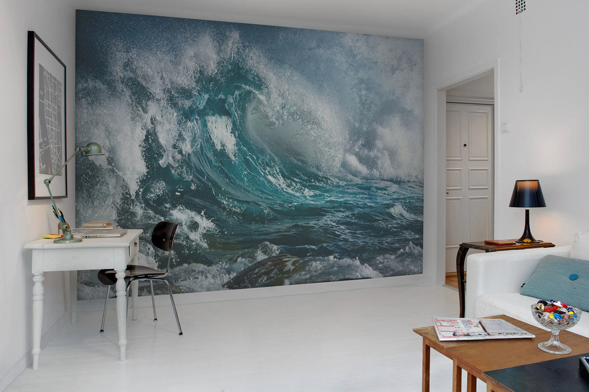 Wave Mural Wallpaper - room preview 03