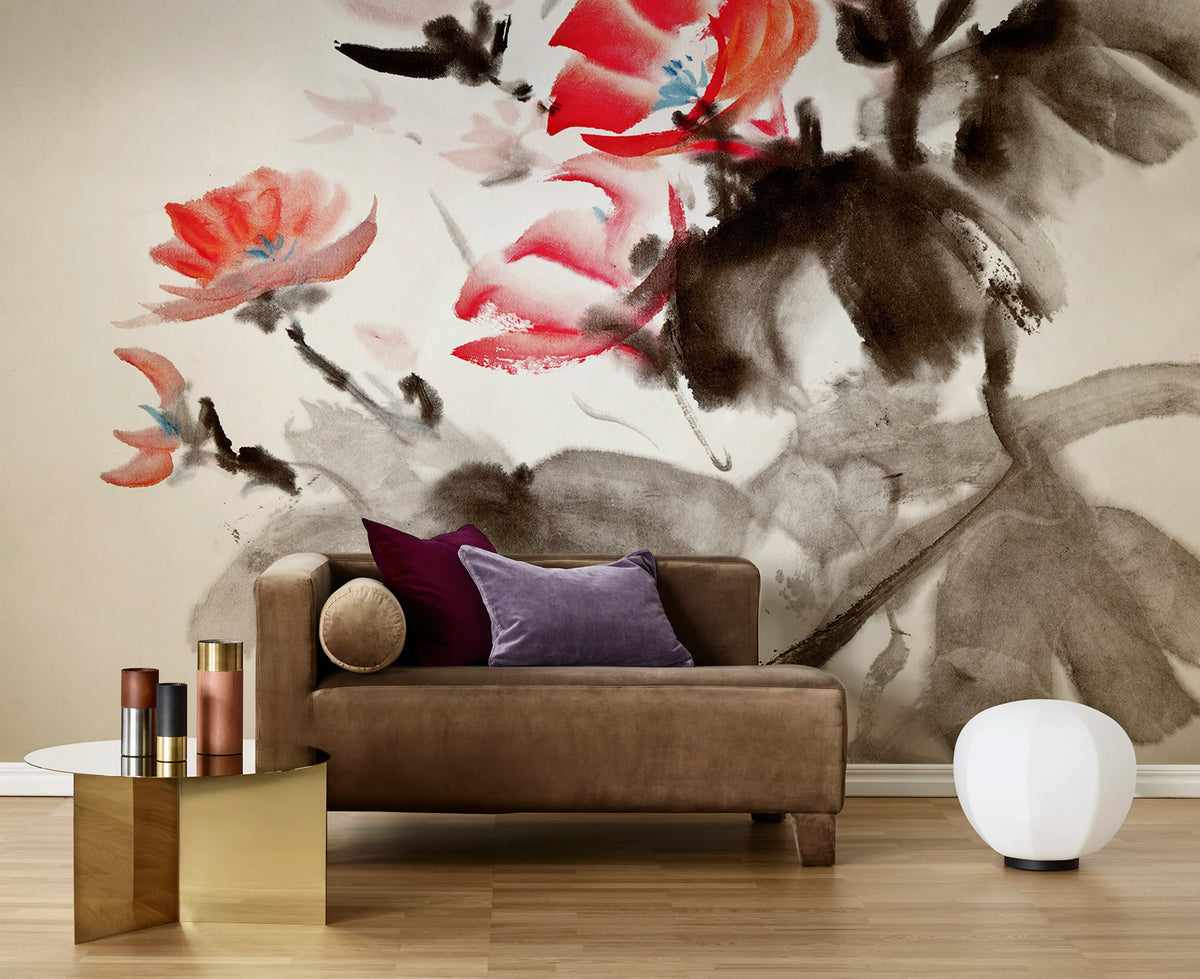 Asia in Bloom Mural Wallpaper - room preview 03
