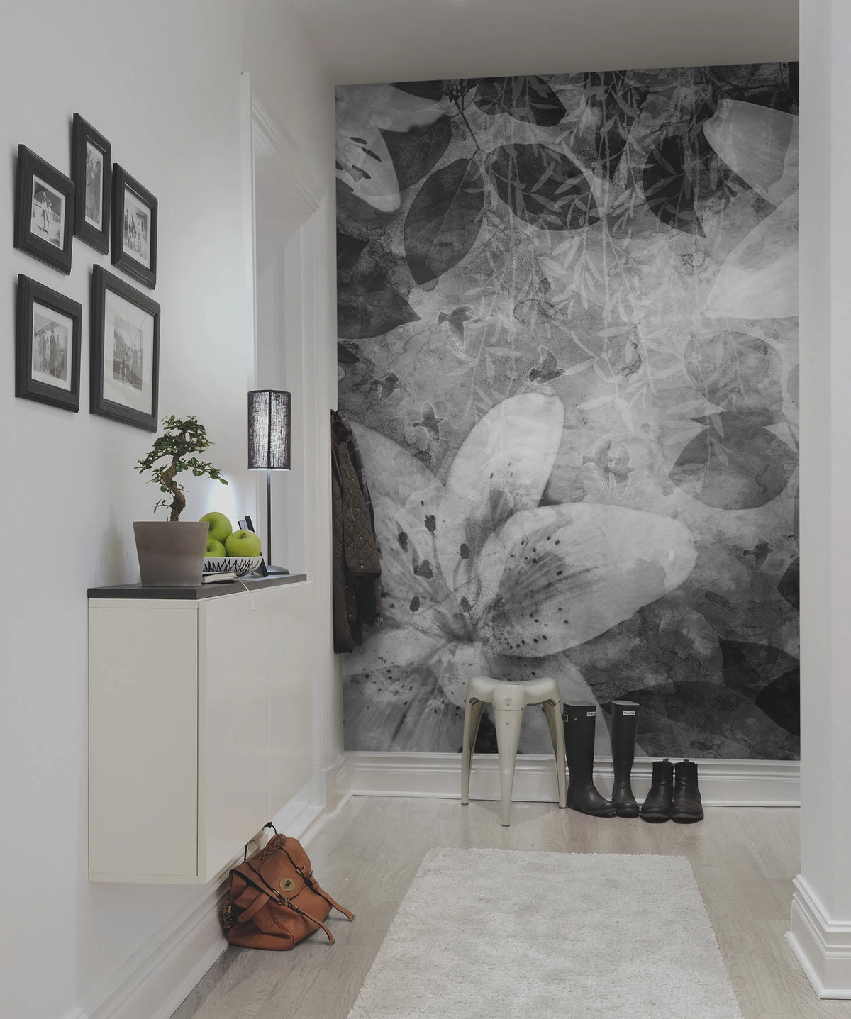 Garden of Dreams, Black & White Mural Wallpaper - room preview 03