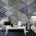 Quadrangle, Blue Mural Wallpaper - room preview 03