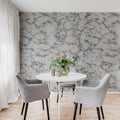 Flow, White Mural Wallpaper - room preview 03