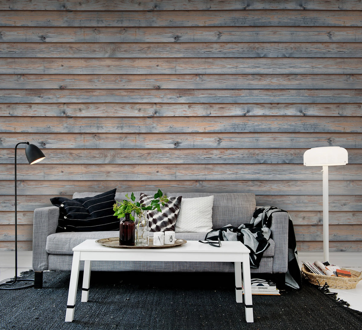 Horizontal Boards Mural Wallpaper - room preview 03
