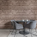 Horizontal Boards, Brown Mural Wallpaper - room preview 03
