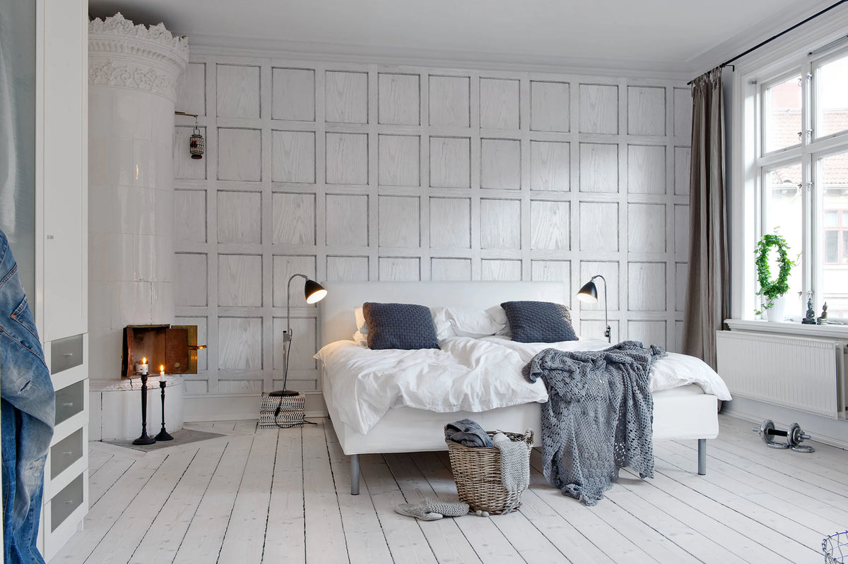 Panel, White Mural Wallpaper - room preview 03