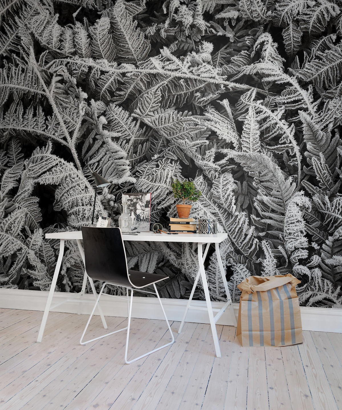 Frost Leaf Mural Wallpaper - room preview 03