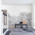 Bellewood, Gray Toile Mural Wallpaper - room preview 03