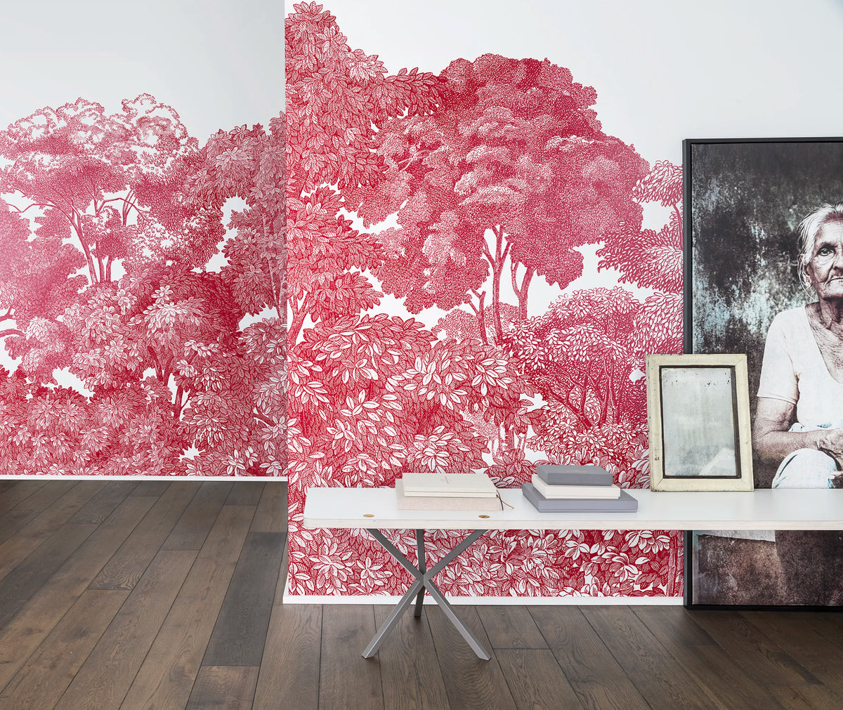 Bellewood, Crimson Toile Mural Wallpaper - room preview 03
