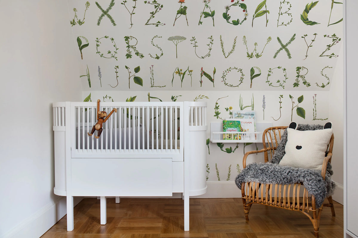 Floral Alphabet Mural Wallpaper - room preview 03