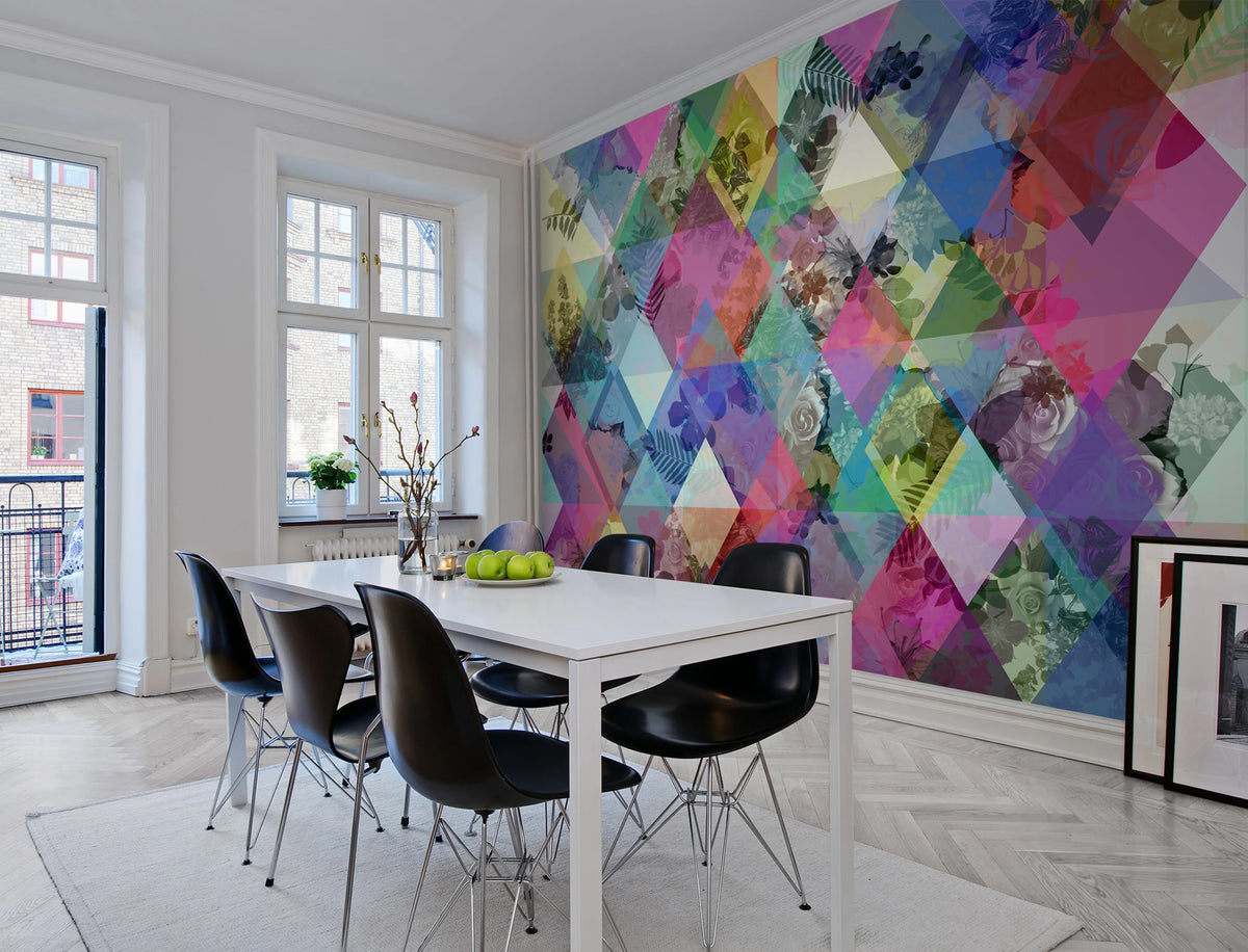 Harlequin Roses Mural Wallpaper - room preview 03
