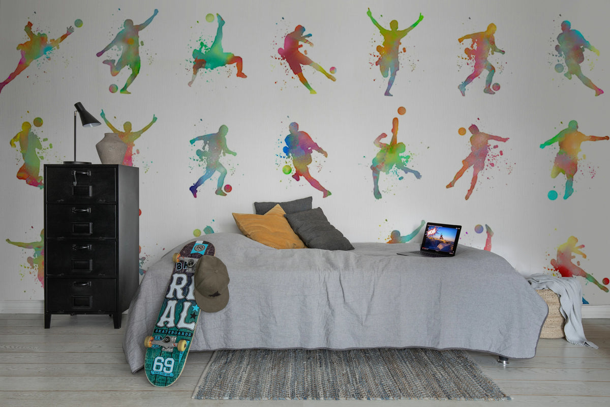 Footboll, Color Mural Wallpaper - room preview 03