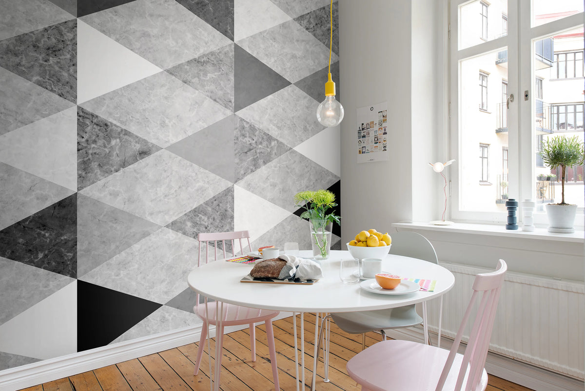 Geometric Marble Mural Wallpaper - room preview 03