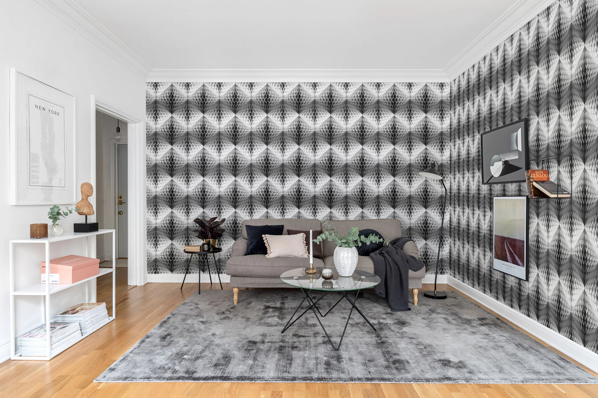 Pom Pom, Black Mural Wallpaper - room preview 03