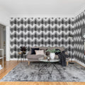 Pom Pom, Black Mural Wallpaper - room preview 03
