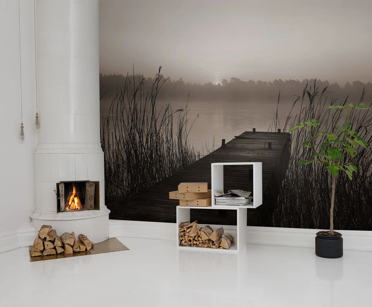 Misty Lake Mural Wallpaper - room preview 03