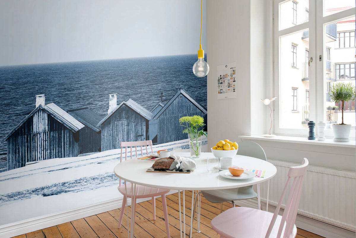 Boathouse Blues Mural Wallpaper - room preview 03
