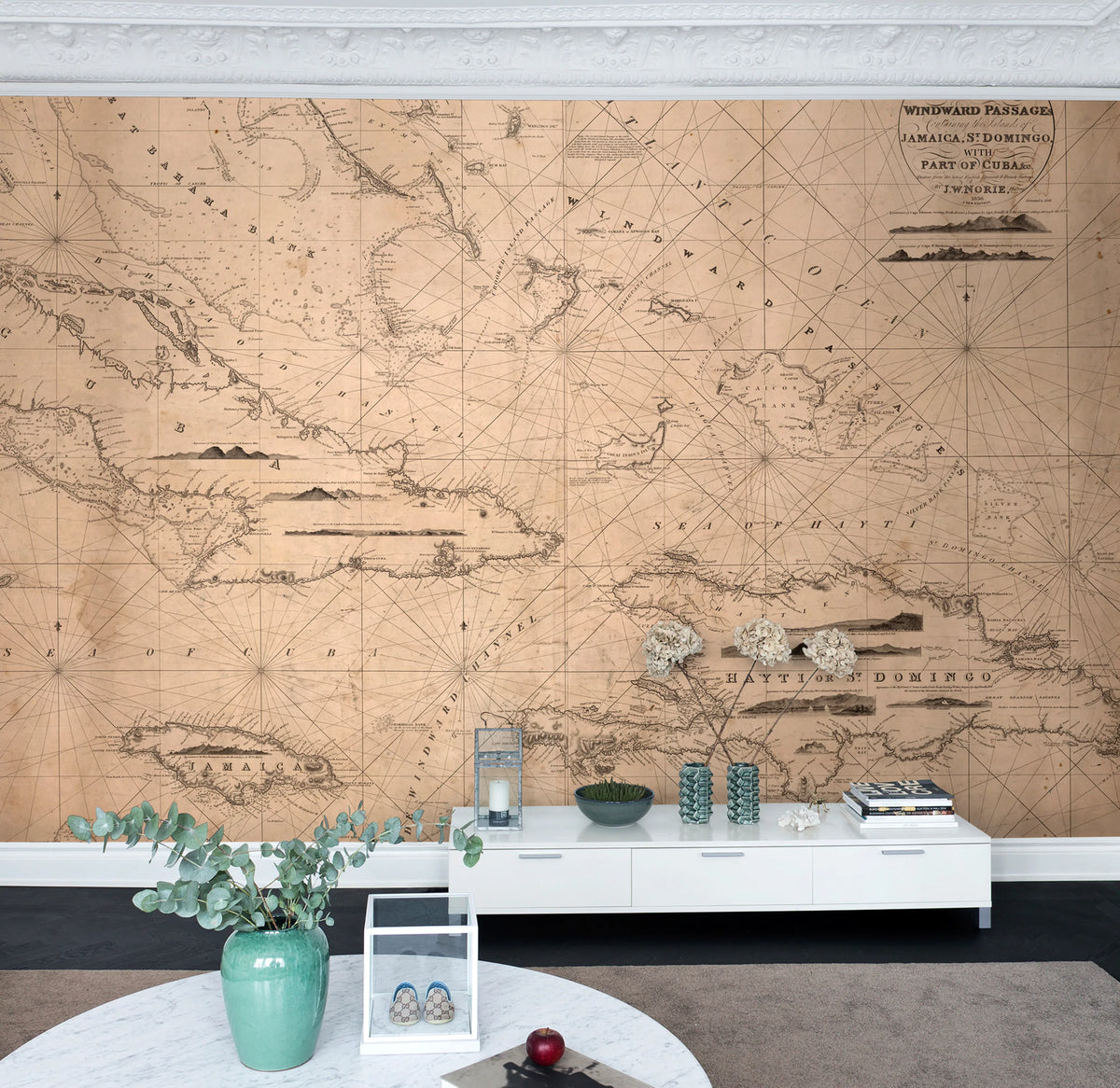 Navigation Lines Mural Wallpaper - room preview 03