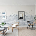 Paper Mountains, Blue Mural Wallpaper - room preview 03