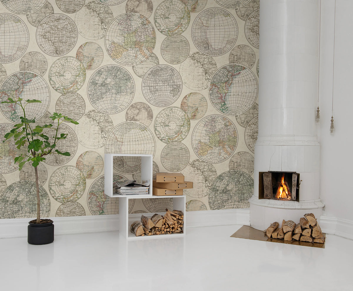 Globes Gathering Mural Wallpaper - room preview 03