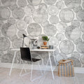 Globes Gathering, Black and White Mural Wallpaper - room preview 03