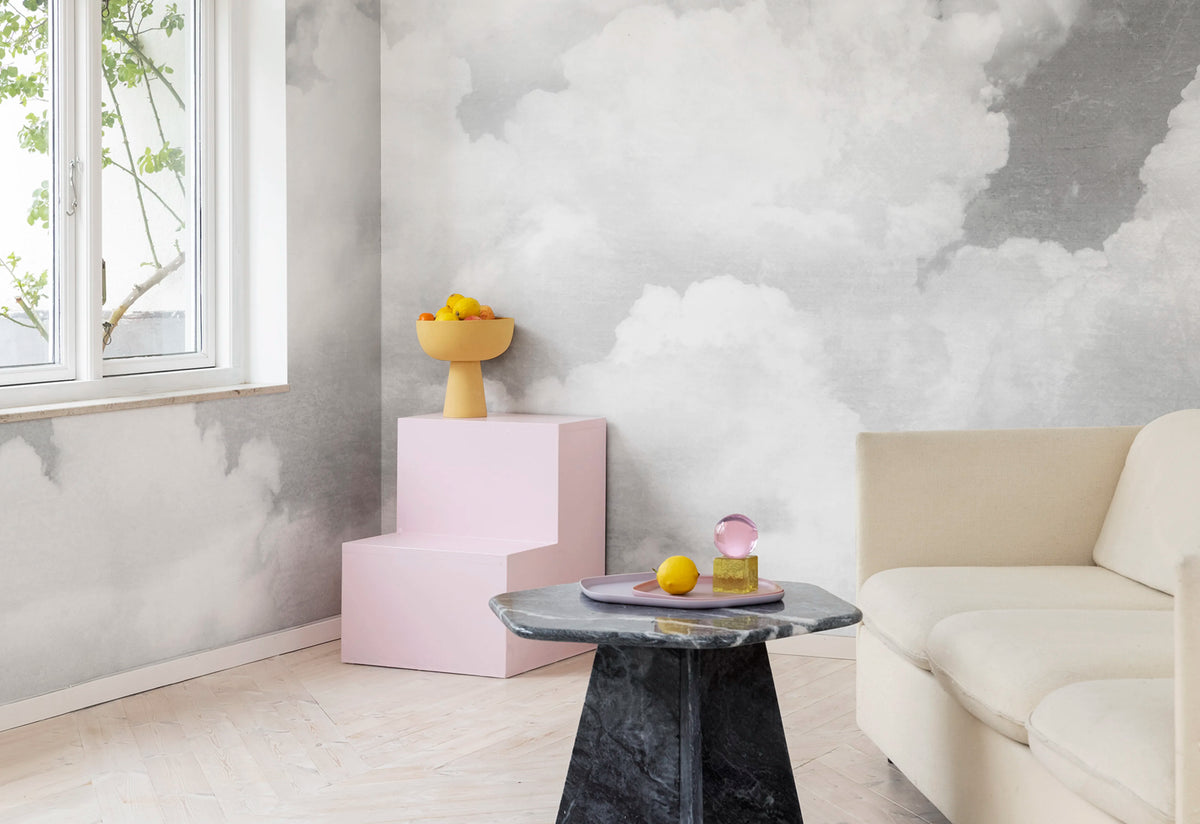 Cuddle Clouds, Graphite Mural Wallpaper - room preview 03