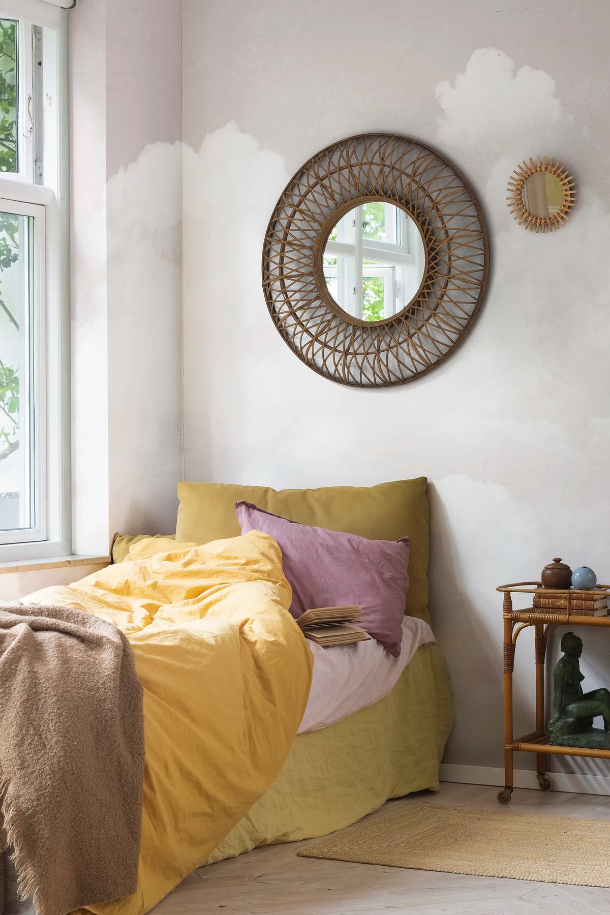 Cuddle Clouds, Pink Mural Wallpaper - room preview 03