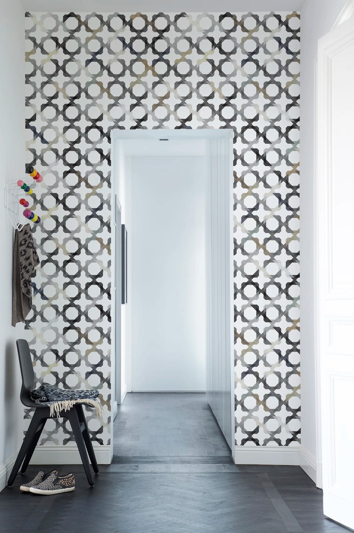 Patchwork Play, Gray Mural Wallpaper - room preview 03
