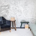 Elevation Lines, White Mural Wallpaper - room preview 03