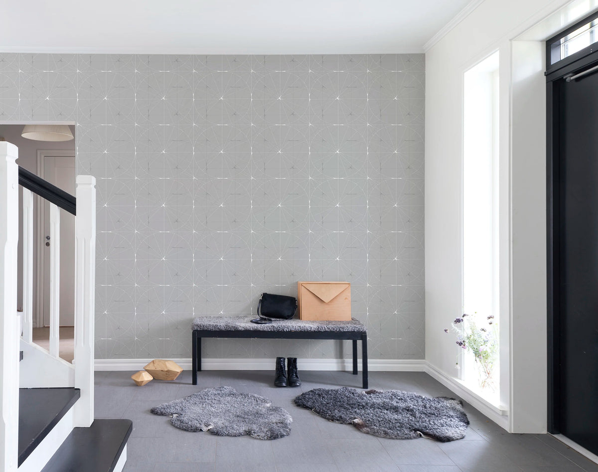 Perfect Fit, Soft Grey Mural Wallpaper - room preview 03