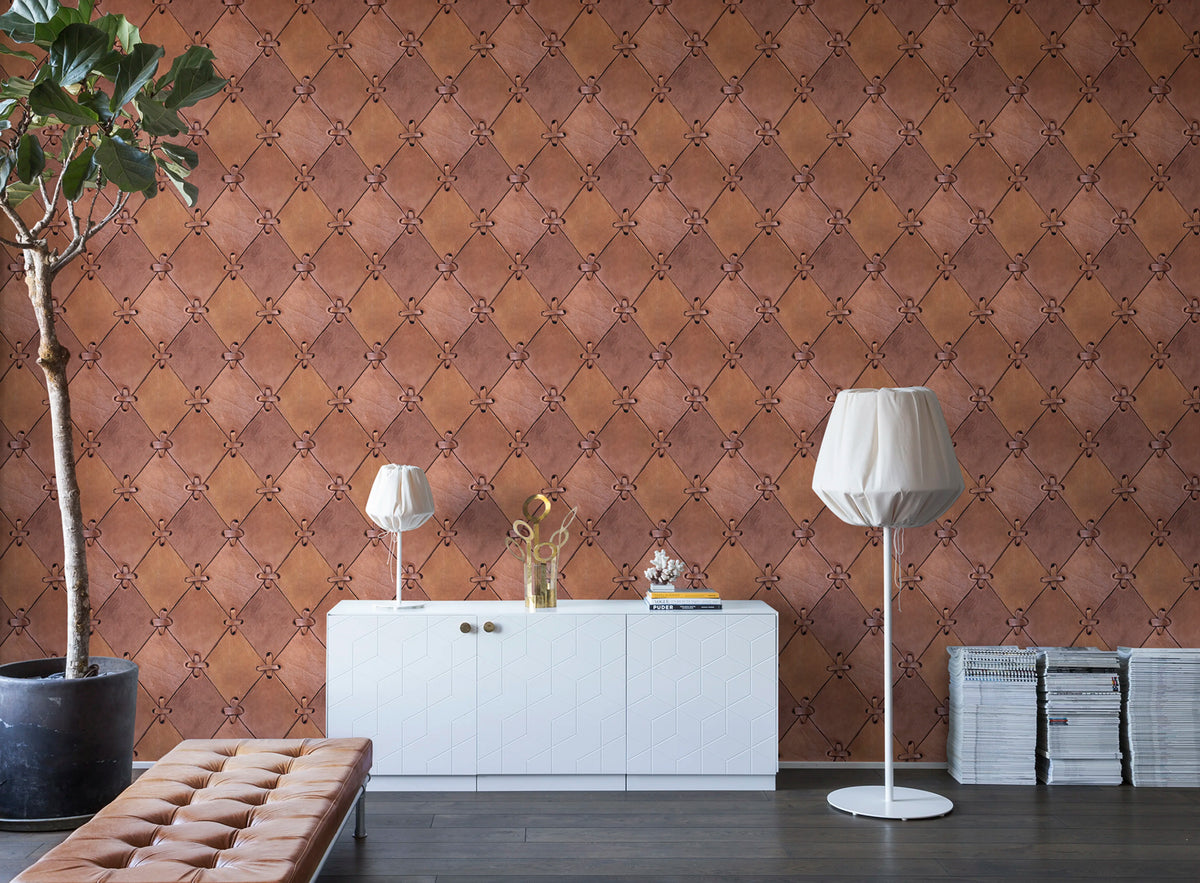 Leather Rhombs Mural Wallpaper - room preview 03
