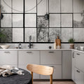 Factory Window, Graphite Mural Wallpaper - room preview 03