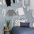 Laundry Day, Blue Mural Wallpaper - room preview 03