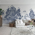 High Seas, Henderson Blue Mural Wallpaper - room preview 03