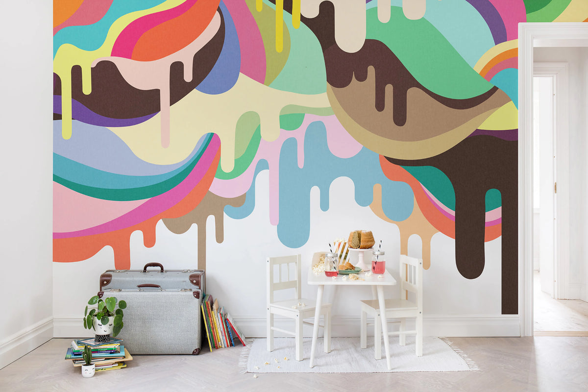 Dripping Ice Cream Mural Wallpaper - room preview 03