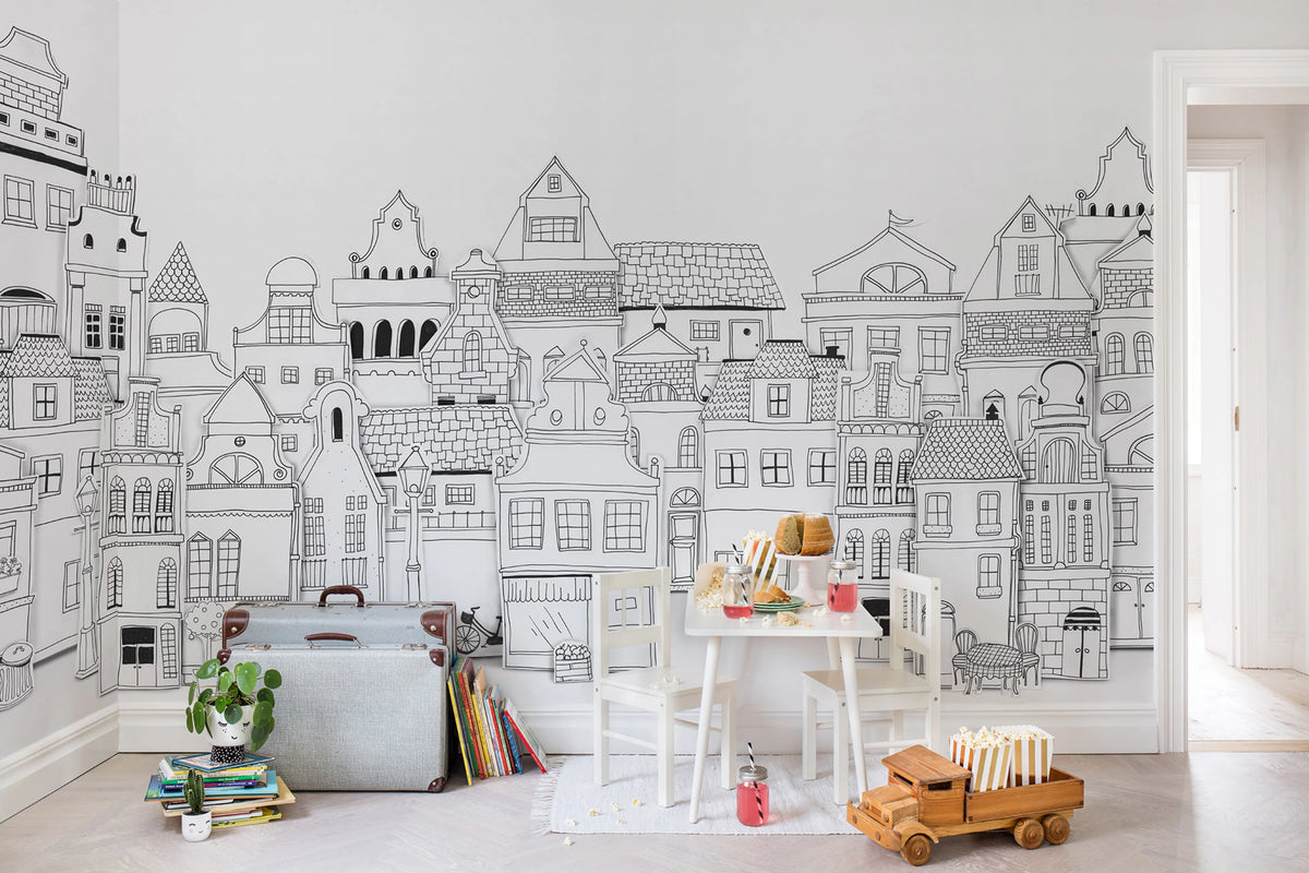 London Houses Mural Wallpaper - room preview 03